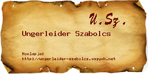 Ungerleider Szabolcs névjegykártya